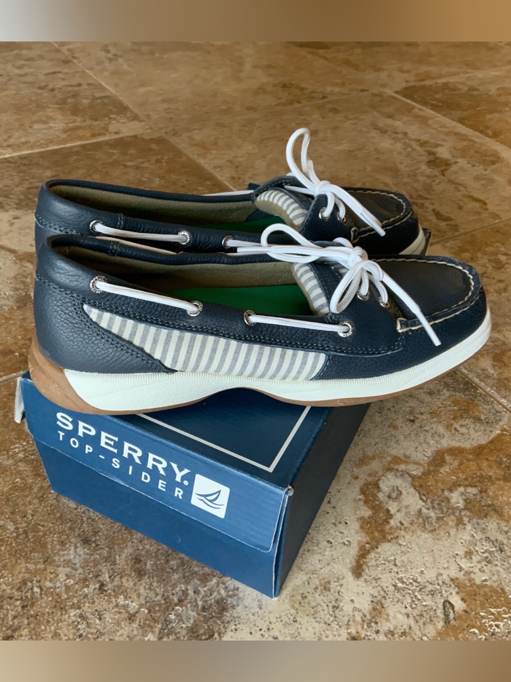 Sperry Laguna 9779406 Shoes Womens Size 8M Navy/Rope Leather Boat Flats